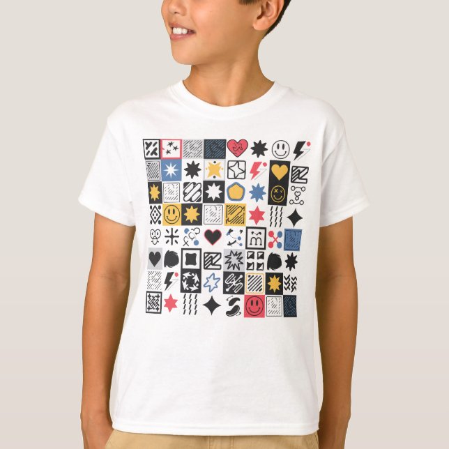 T-shirt formes géométriques (Devant)