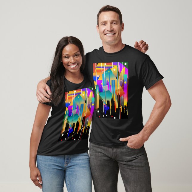 T-shirt Formes Géométriques Abstraites de New York Moderne (Unisexe)