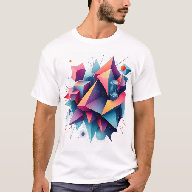 T-shirt Formes géométriques Abstraites futuristes avec Gra (Devant)