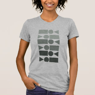 T-shirt Formes géométriques amusantes Conception en gris O