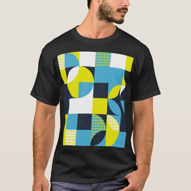 T-shirt Formes géométriques, arrière - plan abstrait color (Devant)