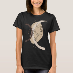 T-shirt Formes géométriques minimalistes de la face fémini