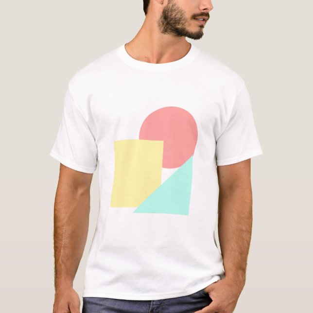 T-shirt Formes modernes avec cercle, Carré et triangle (Devant)