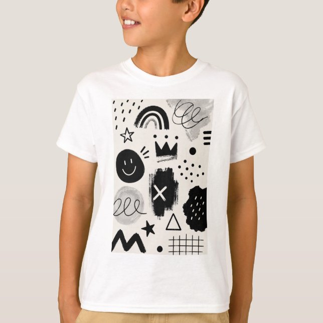 T-shirt Formes monochromes ludiques (Devant)