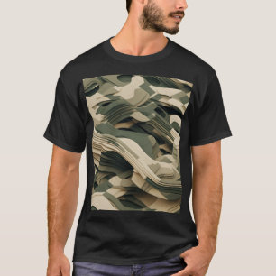 T-shirt Formes stratifiées en couleurs de camouflage