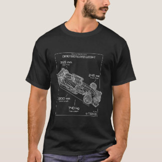 T-shirt Formula Racing Car Schéma Engineer Équipe Fan Lon