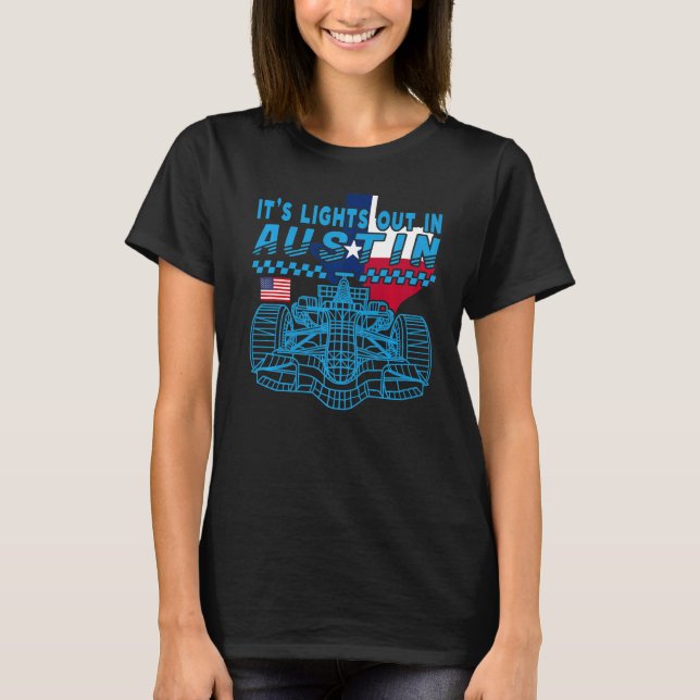 T-shirt Formula Racing Open Wheel Car Austin Circuit Texas (Devant)