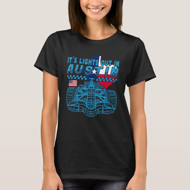 T-shirt Formula Racing Open Wheel Car Austin Circuit Texas (Devant)