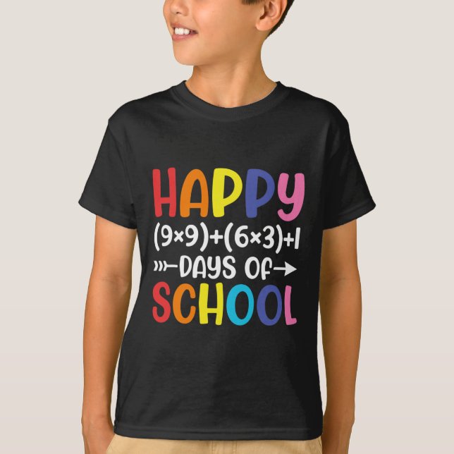 T-shirt Formule 100 Jours De L'École Fun Math Enseignant 1 (Devant)