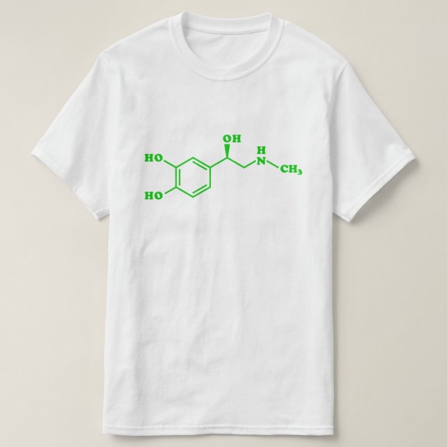 T-shirt Formule chimique moléculaire d'adrénaline (Design devant)
