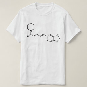 T-shirt Formule chimique moléculaire de la pipérine du poi