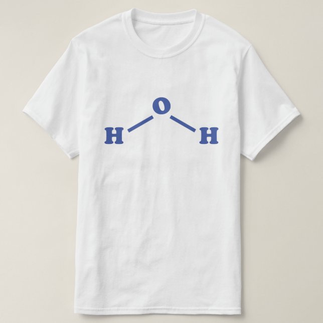 T-shirt Formule chimique moléculaire de l'eau (Design devant)