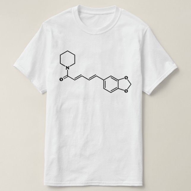 T-shirt Formule chimique moléculaire de poivre noir Piperi (Design devant)
