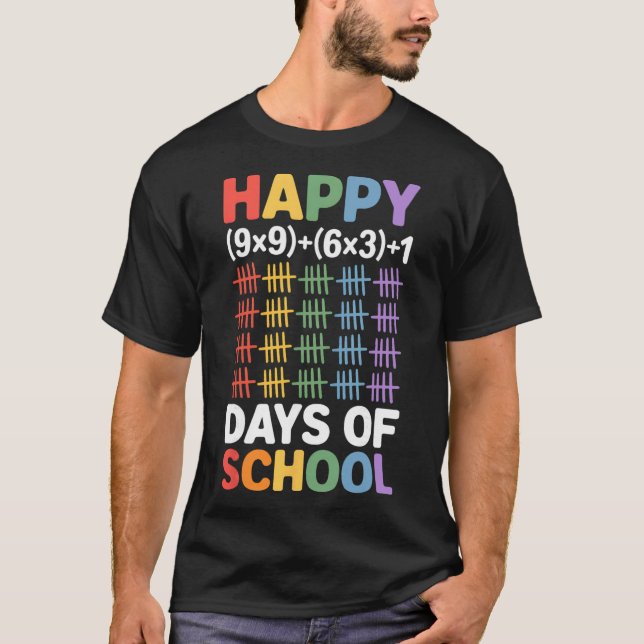 T-shirt Formule Mathématique 100 Jours D'école Drôle Prof  (Devant)