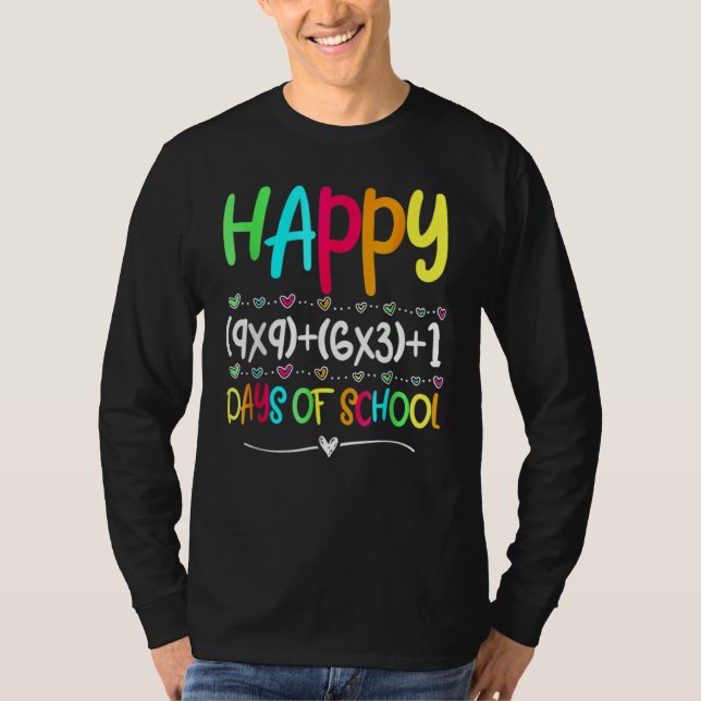 T-shirt Formule Mathématique 100 Jours D'école Enseignant  (Devant)