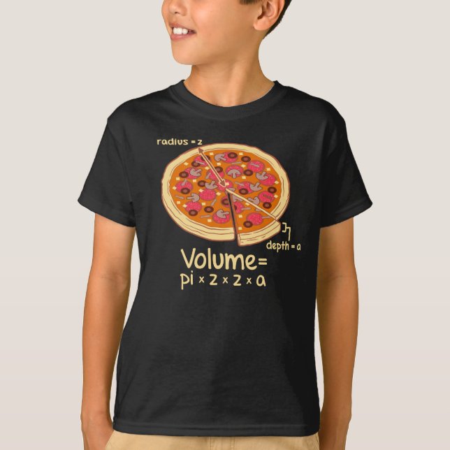 T-shirt Formule mathématique = Pi*z*z*a de volume de pizza (Devant)