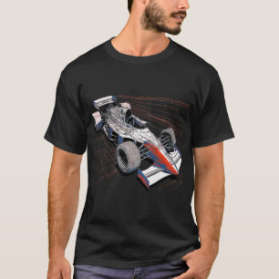 T-shirt Formule Racing voiture mécanique ingénierie dessin