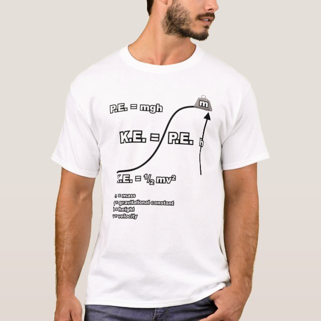 T-shirt Formules pour l'énergie potentielle et cinétique (Devant)