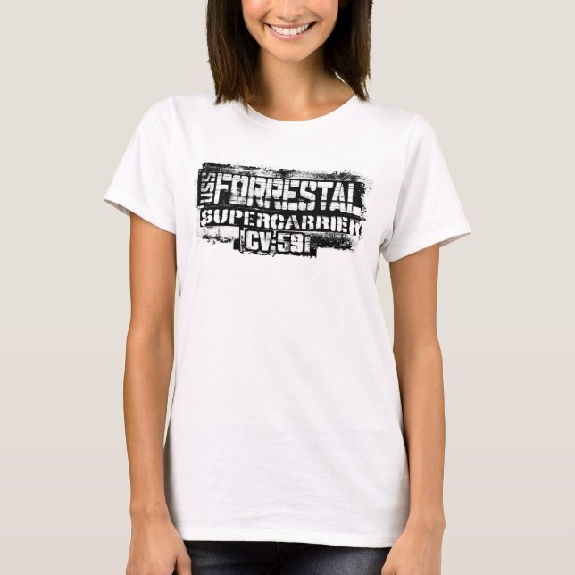 T-shirt Forrestal, porte-avions (Devant)