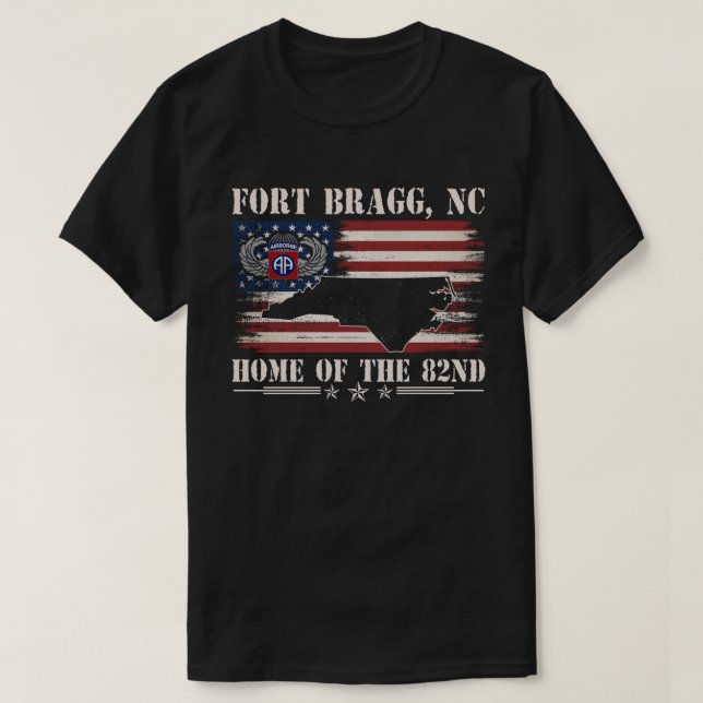 T-shirt Fort Bragg NC Home Of The 82nd Airborne  (Design devant)