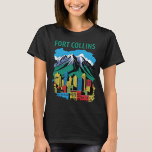 T-shirt Fort Collins Skyline Mountain Travel