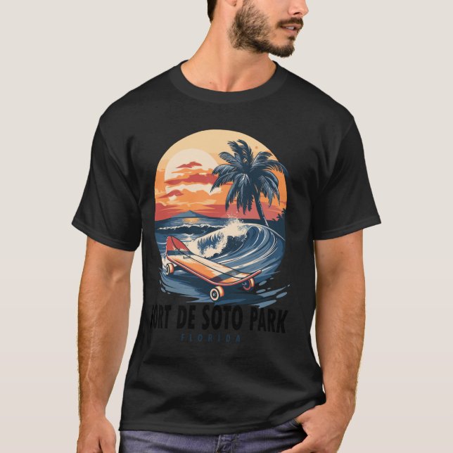 T-shirt Fort De Soto Park Beach Floride Skateboard Skatebo (Devant)