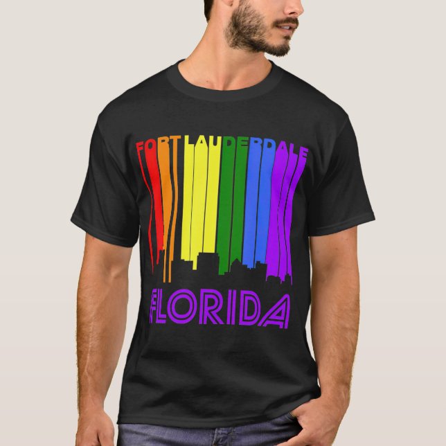 T-shirt Fort Lauderdale Floride LGBTQ Gay pride Skyline T (Devant)