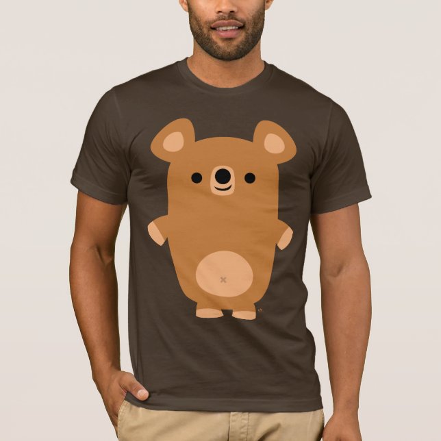 T-shirt fort mignon d'ours de bande dessinée (Devant)