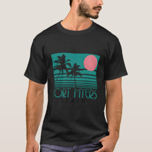 T-shirt Fort Myers Beach Floride Fl Palm Trees Surf Vintag