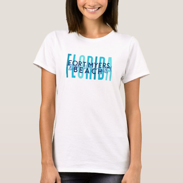 T-shirt Fort Myers Beach Floride (Ocean Waves) (Devant)