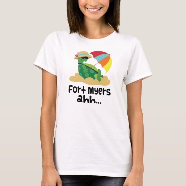 T-shirt Fort Myers (tortue sur la plage) (Devant)