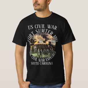 T-SHIRT FORT SUMTER US GUERRE CIVILE SUD CAROLINA SC