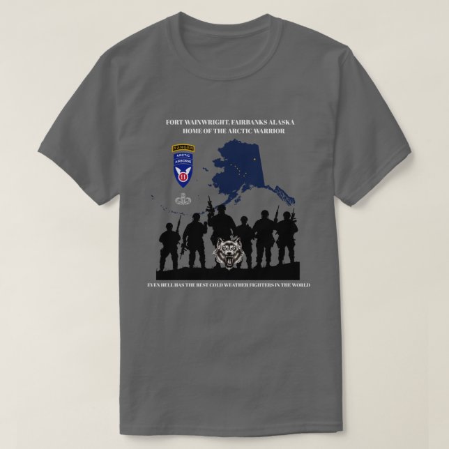 T-SHIRT FORT WAINWRIGHT WARRIORS (Design devant)
