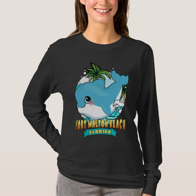 T-shirt FORT WALTON BEACH FLORIDA Cute Baby Dolphin Beach  (Devant)