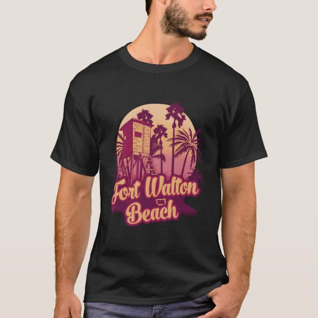 T-shirt Fort Walton Beach Floride Palmiers (Devant)