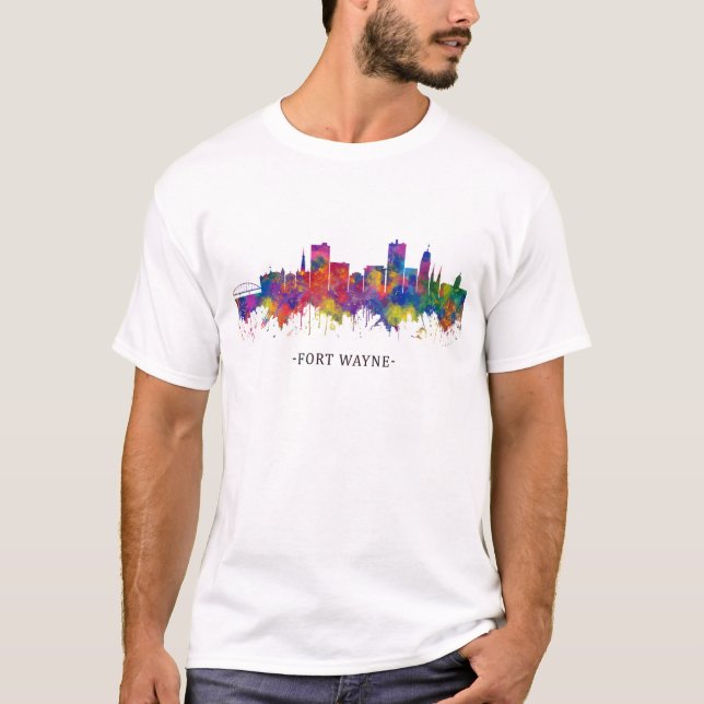 T-shirt Fort Wayne Indiana Skyline (Devant)