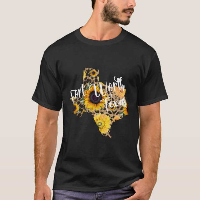 T-shirt Fort Worth Texas Tournesol Cadeau Voyage Le (Devant)