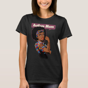 T-shirt Forte Autisme Mère Sensibilisation Afro Mère Fille
