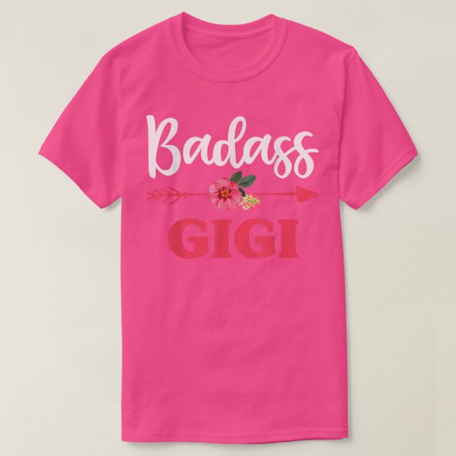 T-shirt Forte Badass Gigi Grandma Floral, Fête des mères (Design devant)
