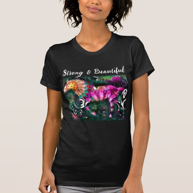 T-shirt Forte Belle Abstraite Peinture de Cheval Whimsical (Devant)