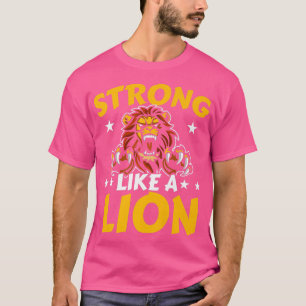 T-shirt Forte Comme Un Lion Lover Safari Animaux Animaux