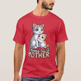 T-shirt Forte Comme Une Mère Chat Mère ami