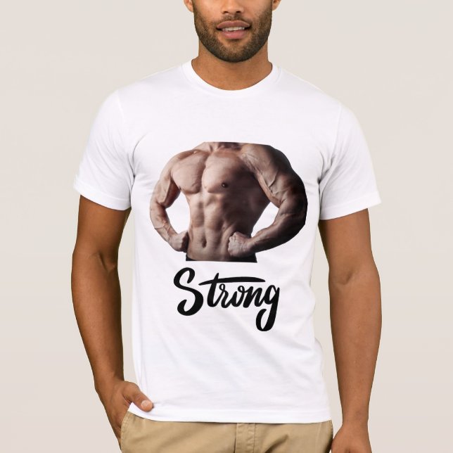 T-shirt Forte et puissante - Conception de la forme muscul (Devant)