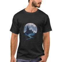 Forteresse de l'île au clair de lune et mer