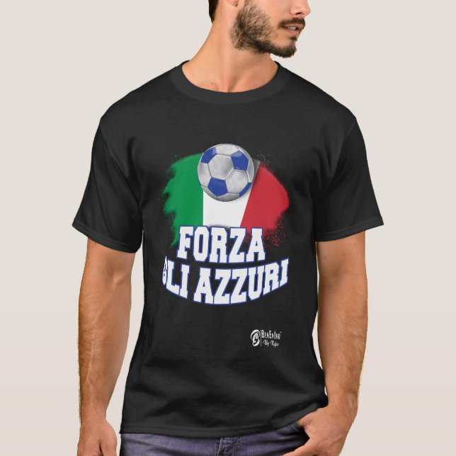 T-shirt Forza Gli Azzuri Version 2 Noir (Devant)
