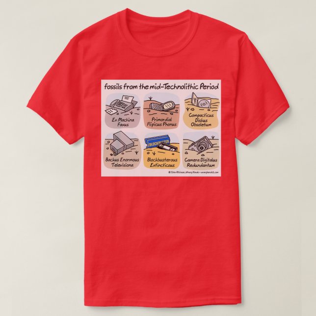 T-shirt fossiles technolithiques (Design devant)