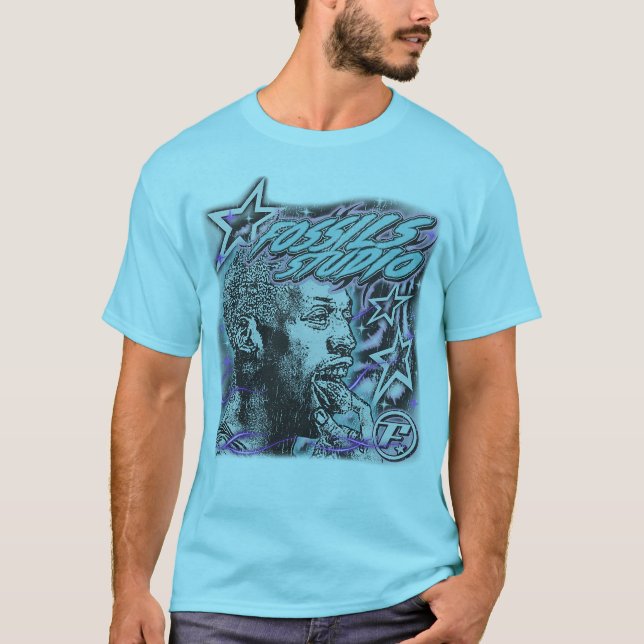 T-shirt Fossils Studio : Art de basketball rétro avec étoi (Devant)