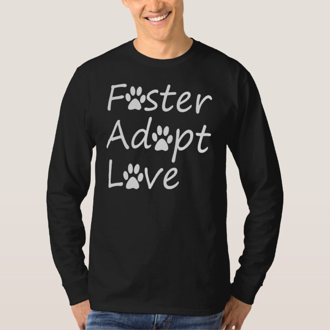 T-shirt Foster Adopter L'Amour Chien Et Secourt Chat (Devant)