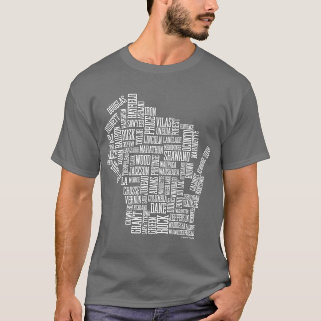 T-shirt Fou au sujet du Wisconsin (gris) (Devant)