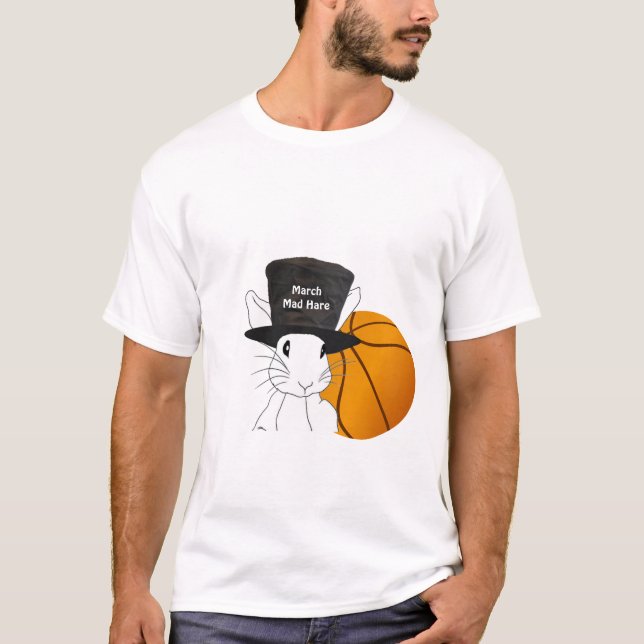 T-shirt fou de basket-ball de lièvres de mars (Devant)